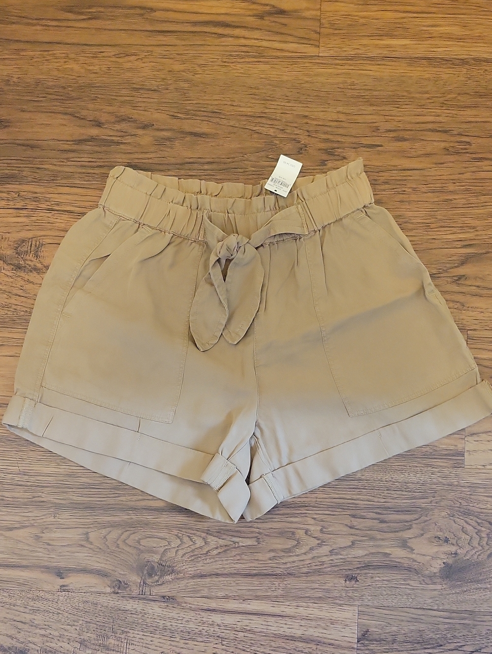 aerie Khaki Tie-Front Shorts